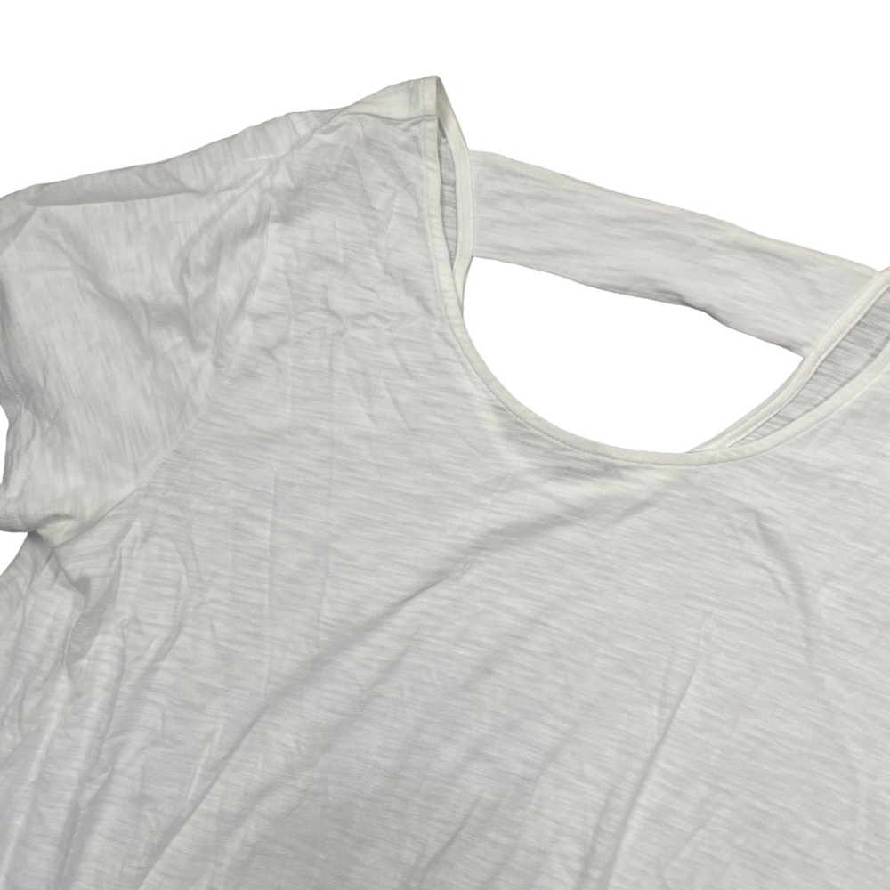 Soft Surroundings Woman’s XL White Cotton Blend Cut Out Back Short Sleeve Casual